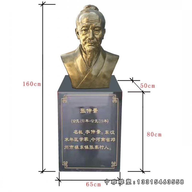 中国古代五大名医头像铜雕 (4)