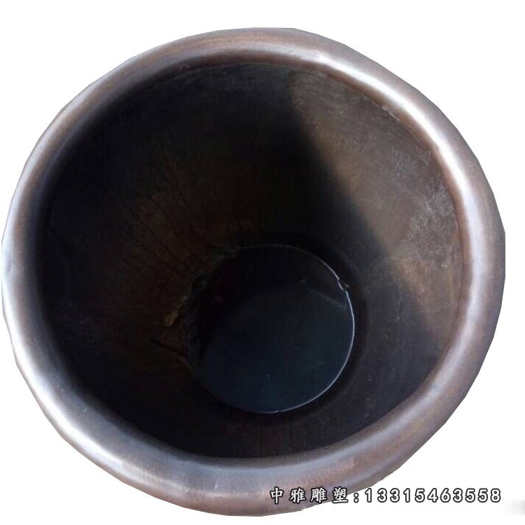 铜雕寺庙招财水缸摆件 (3)