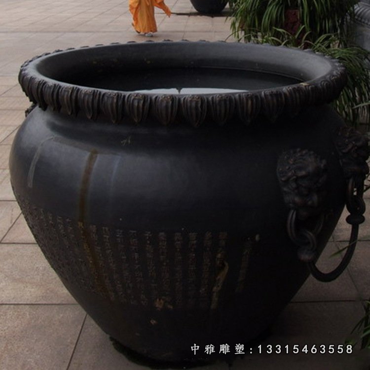 铜雕庭院招财水缸摆件 (5)