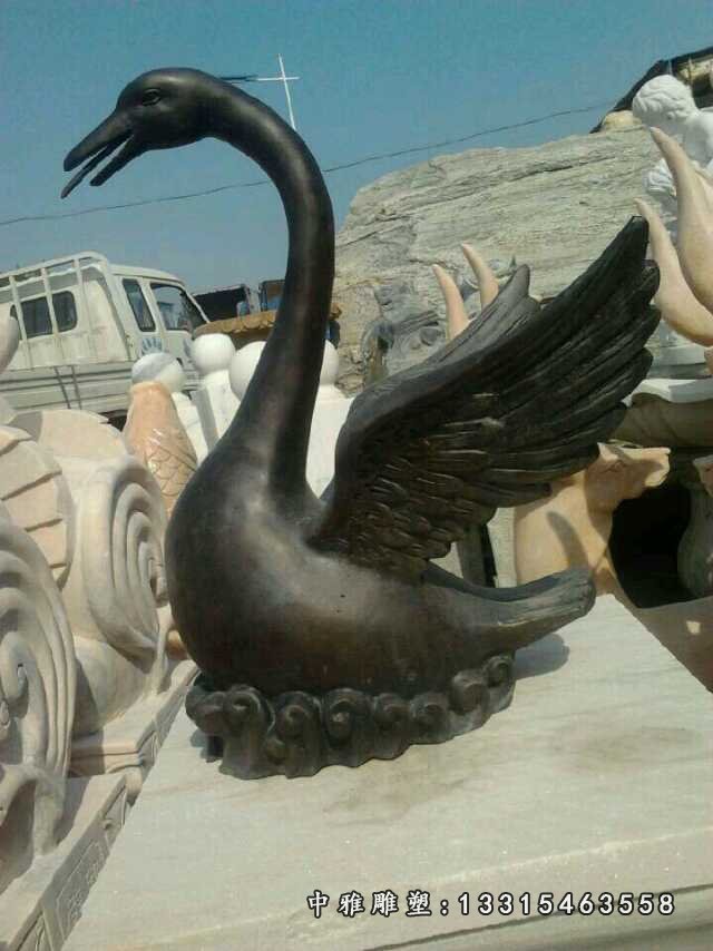 铸铜黑天鹅动物雕塑