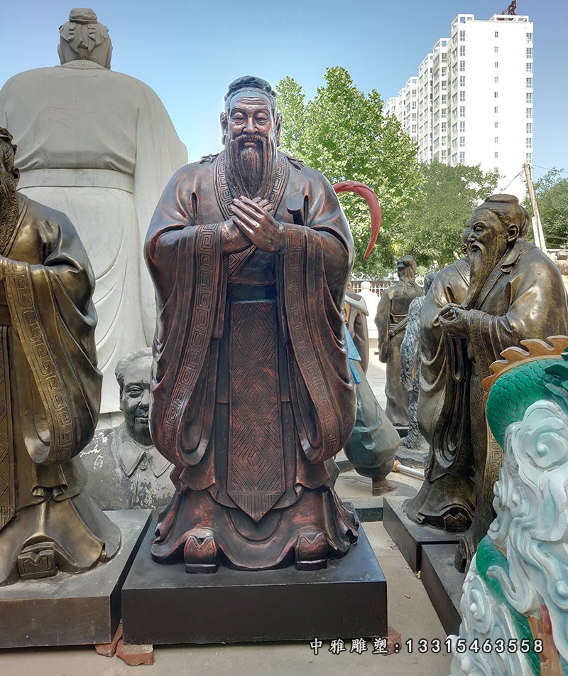 古代先师孔子名人铜雕
