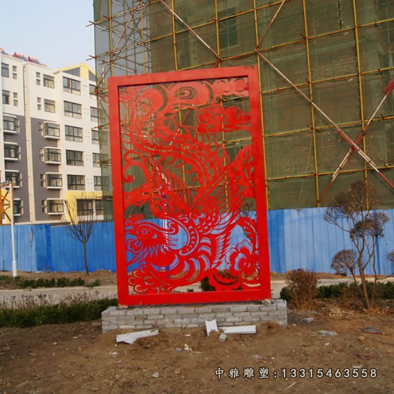 不锈钢剪纸雕塑，公园不锈钢雕塑 (11)