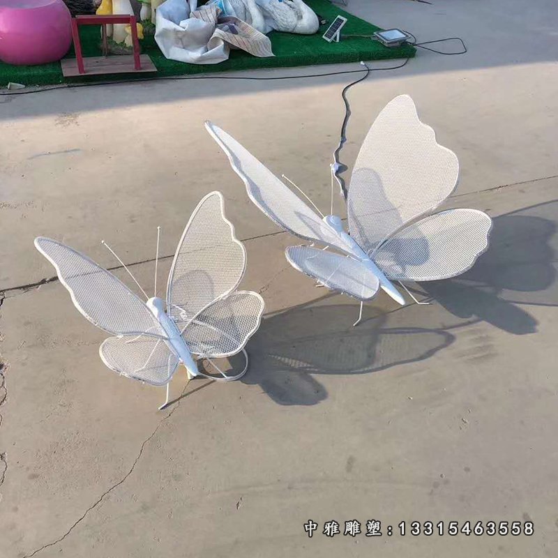 不锈钢镂空发光蝴蝶雕塑