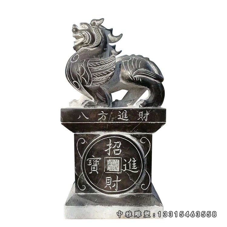 青石门墩石雕 门口大象抱鼓石 (2)