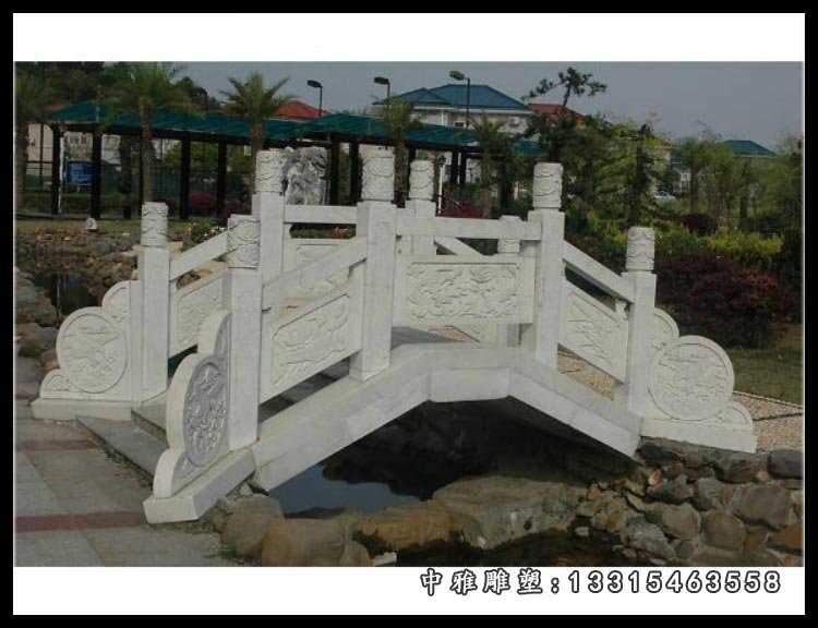 仿古石桥公园景观雕塑，汉白玉石雕塑