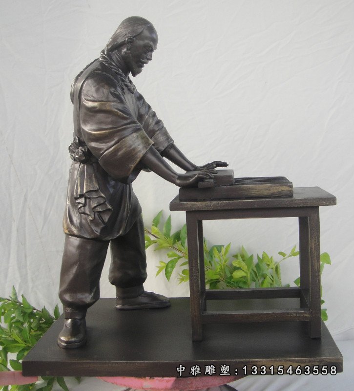 玻璃钢木匠雕塑，玻璃钢仿铜古人雕塑 (3)