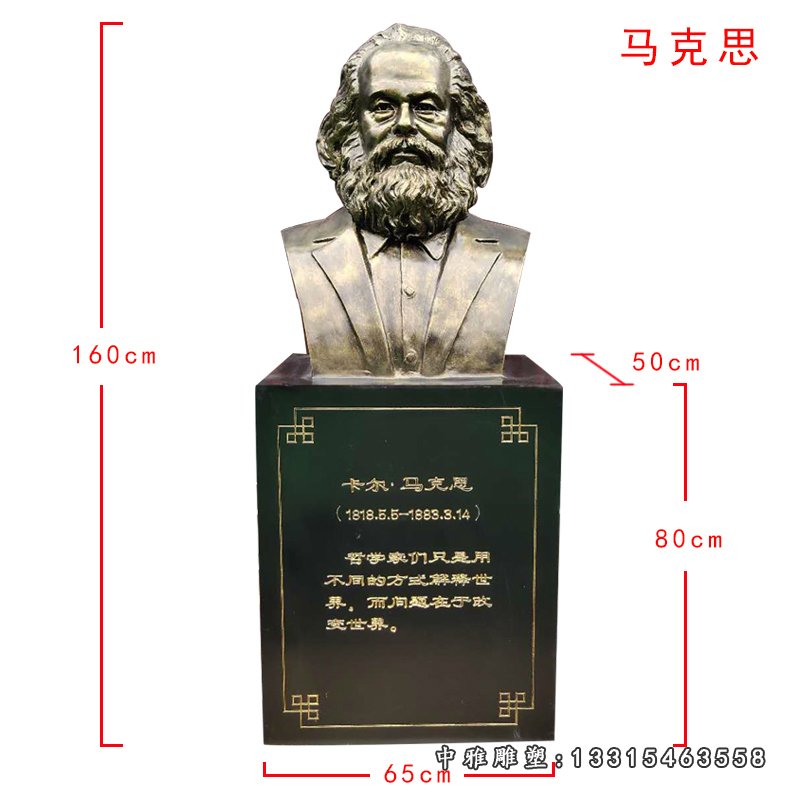 西方名人马克思头像铜雕