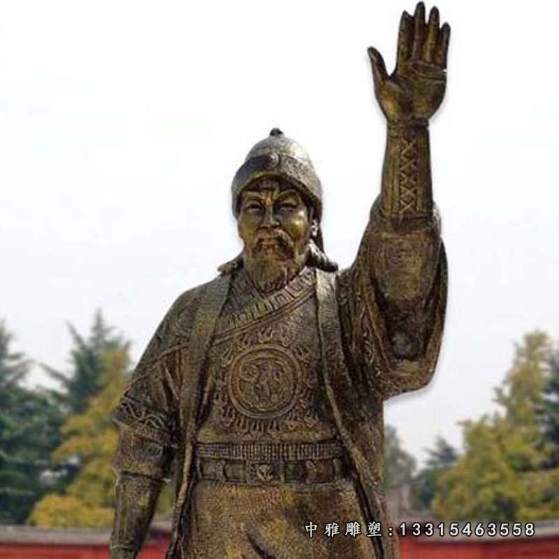 古代成吉思汗人物铜雕