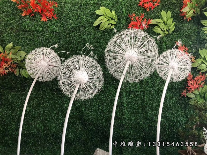 不锈钢灯光蒲公英雕塑 (3)