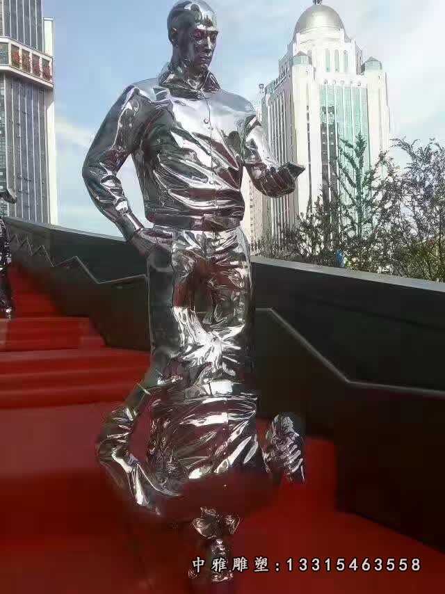 不锈钢城市艺术人物雕塑