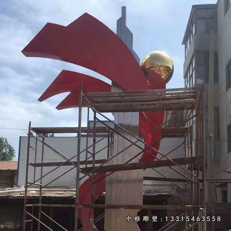 不锈钢彩带抽象 广场景观雕塑