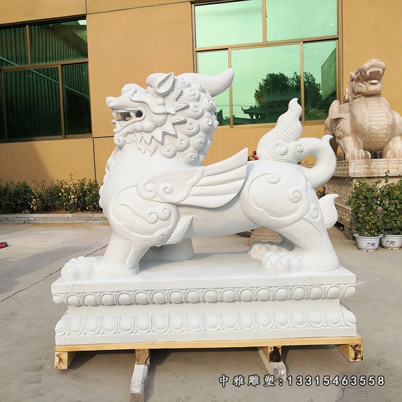 汉白玉门口招财貔貅雕塑古代神兽石雕