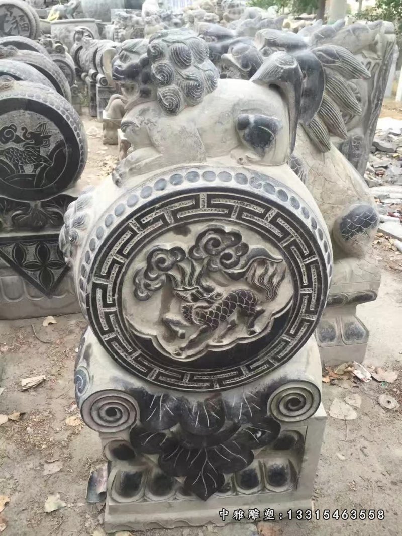 青石园林景观抱鼓石门墩