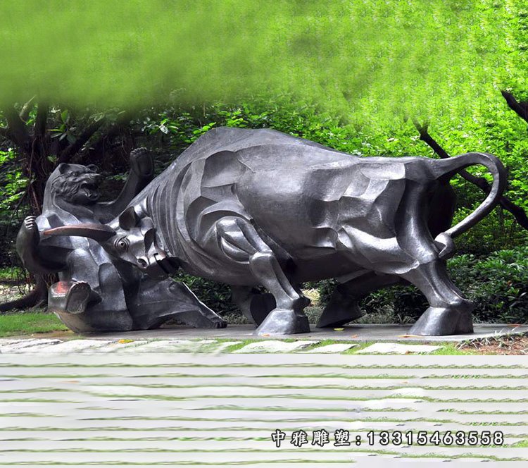 不锈钢抽象雕塑牛 (2)