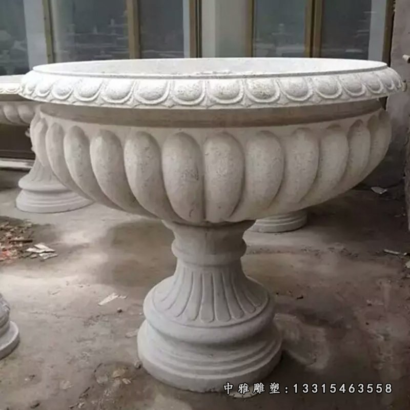 大理石花盆雕塑