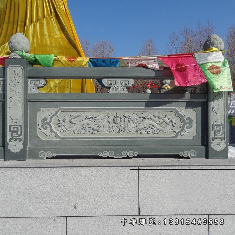 青石栏板雕塑，仿古石栏板 (2)