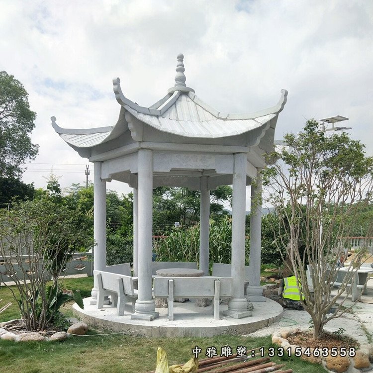 厂家批发石亭子 景观别墅花岗岩石雕凉亭 仿古庭院青石廊架亭子39753