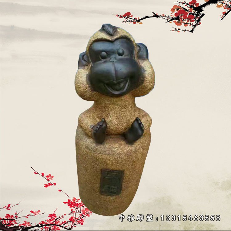 青石小黑狗 石雕公园动物雕塑