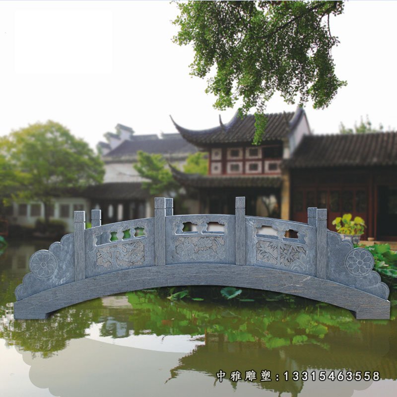 青石小桥雕塑，园林景观石雕