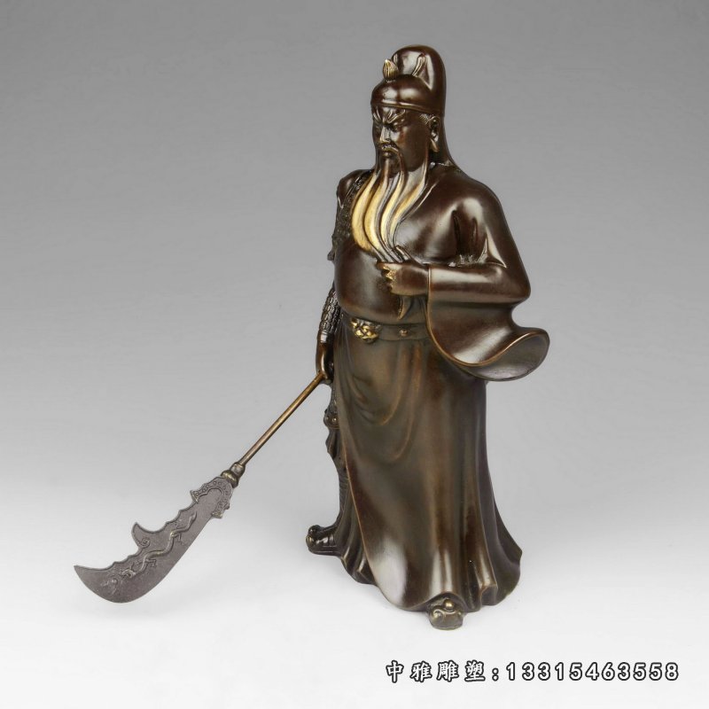 关公铜雕，古代名人雕塑