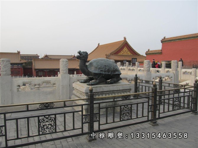 龙龟铜雕，广场龙龟铜雕
