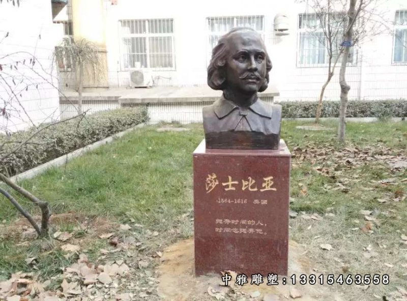西方名人莎士比亚头像铜雕