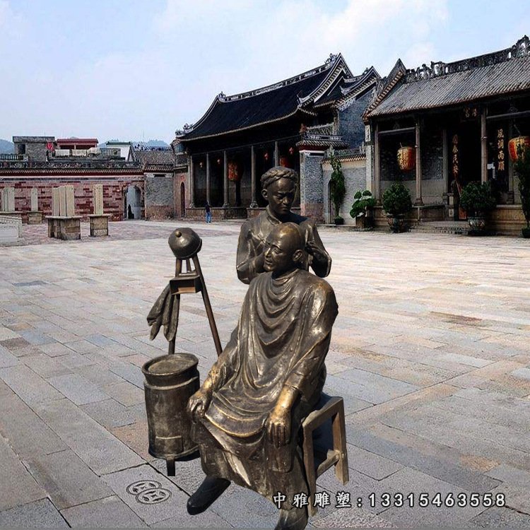 玻璃钢仿铜人物雕塑 商业步行街园林小品工艺品摆件景观雕塑定制13050