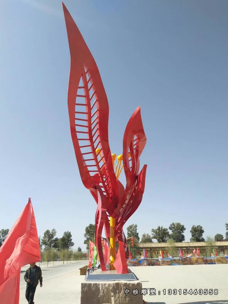 不锈钢广场镂空凤凰雕塑