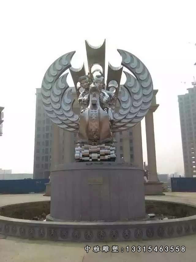 不锈钢广场童趣凤凰雕塑