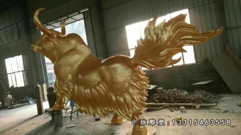 不锈钢钛金耗牛雕塑 (2)
