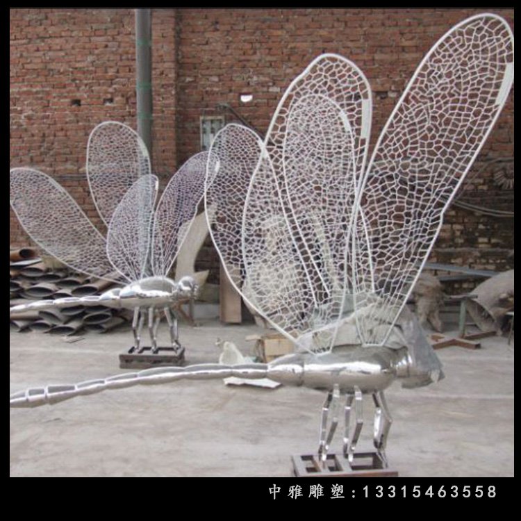 不锈钢抽象镂空蜻蜓 公园仿真动物雕塑