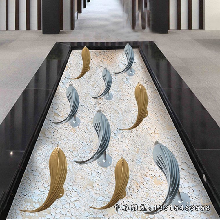 不锈钢抽象小鱼雕塑 (5)