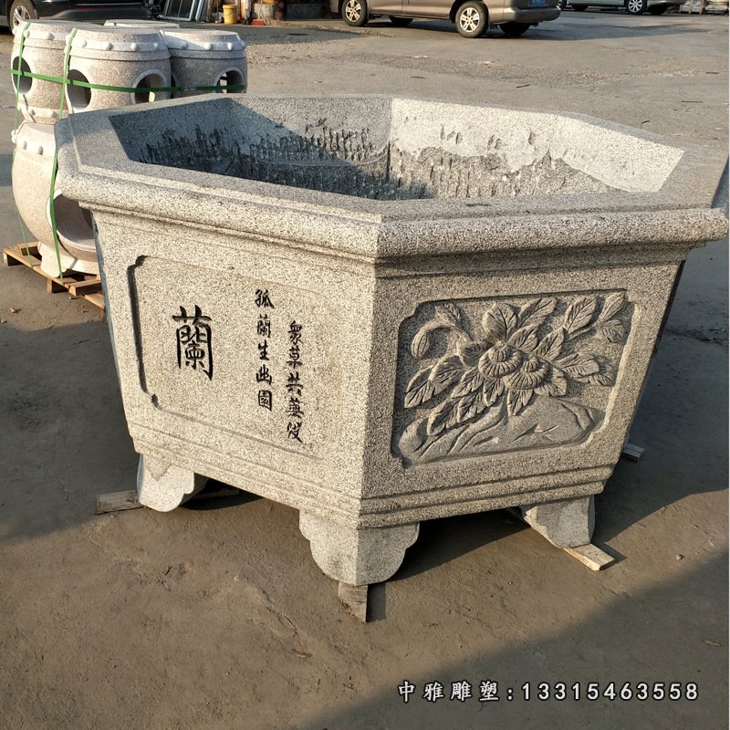 大理石广场景观花盆