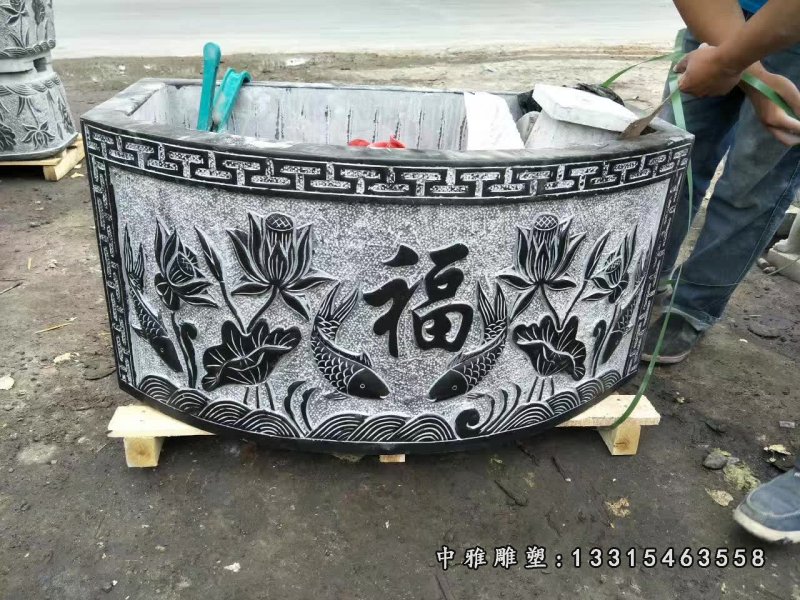 大理石广场景观花盆雕塑 (1)