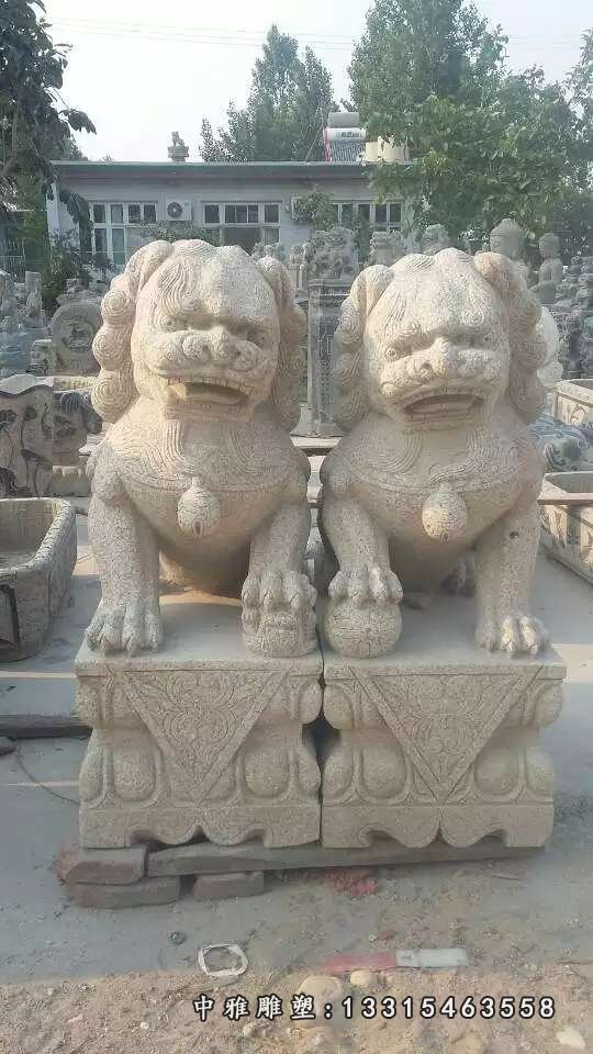 酒店看门狮子门墩