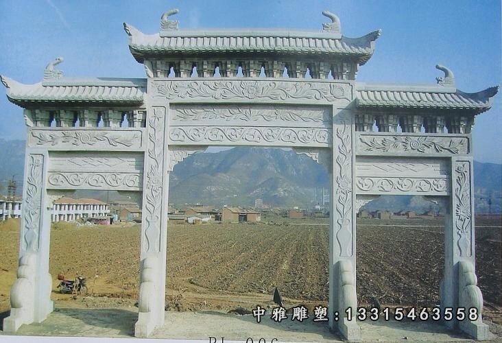 青石牌坊，大理石石牌坊