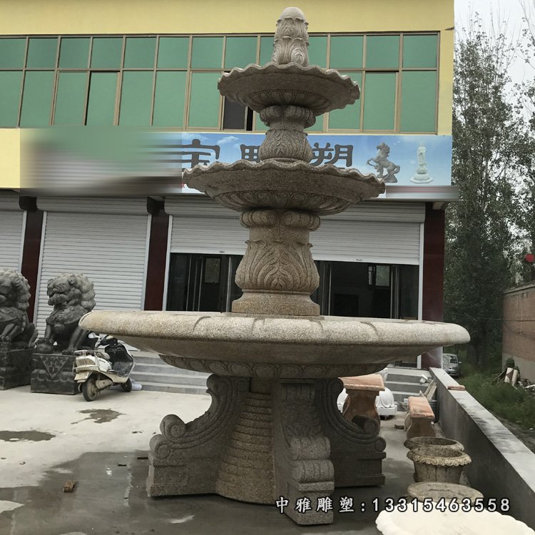 黄锈石喷泉雕塑，欧式喷泉