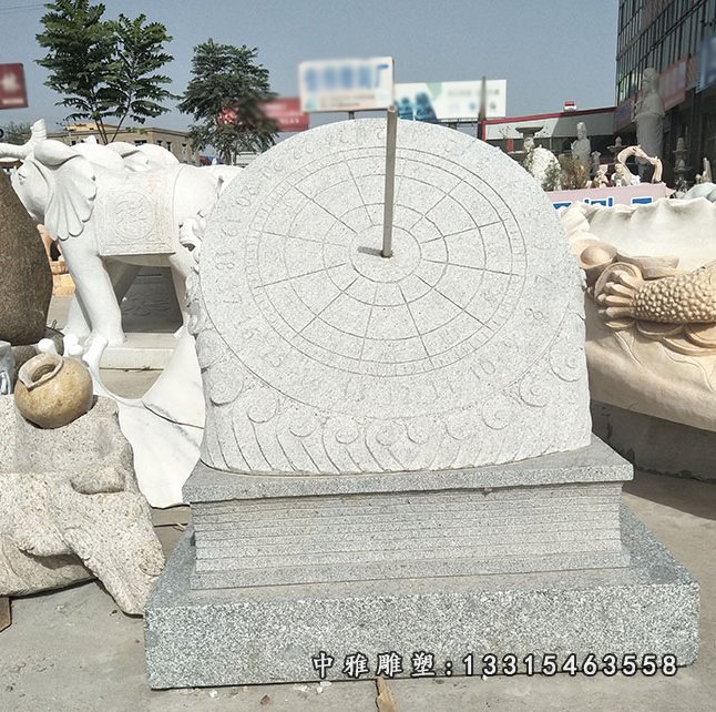 花岗岩日晷雕塑，校园石雕 (2)