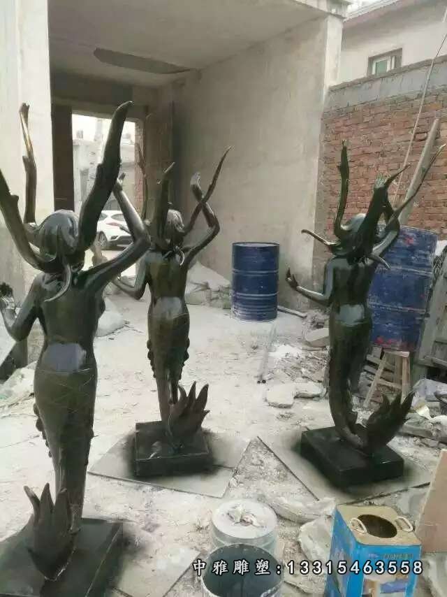 铸铜广场美人鱼雕塑