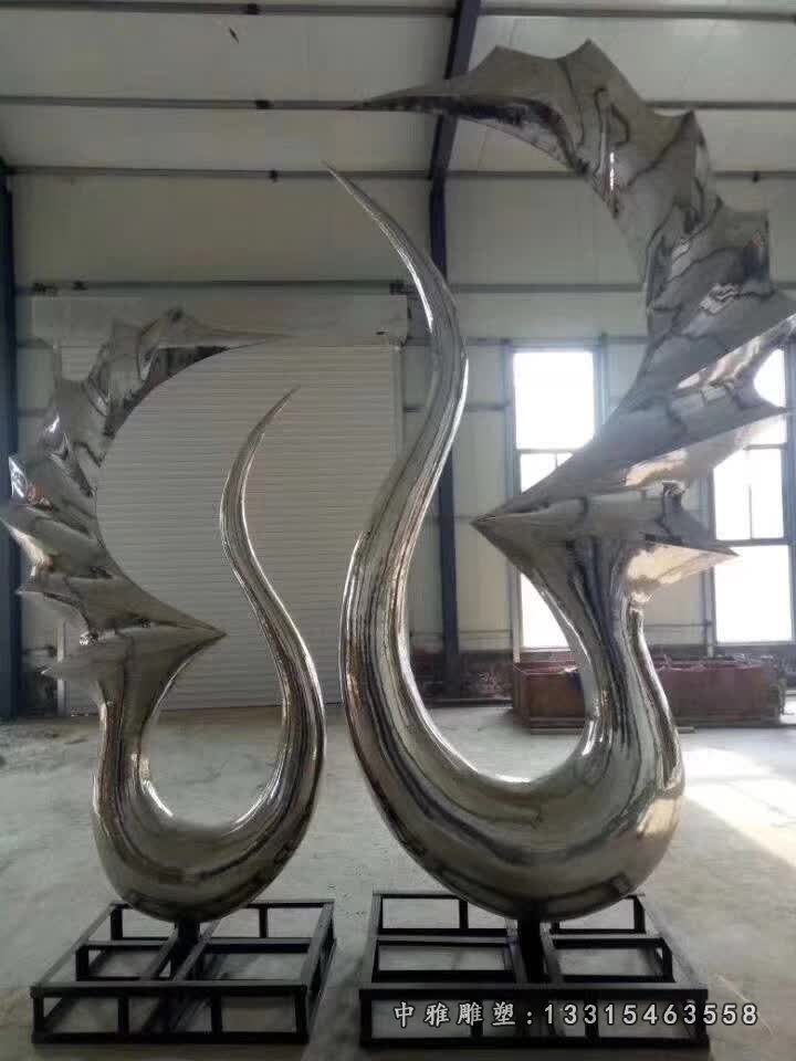 抽象天鹅不锈钢雕塑