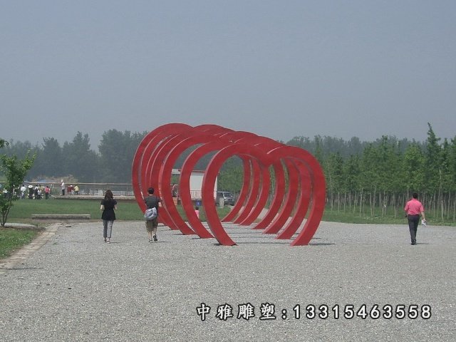 不锈钢抽象爱心标志 公园景观雕塑