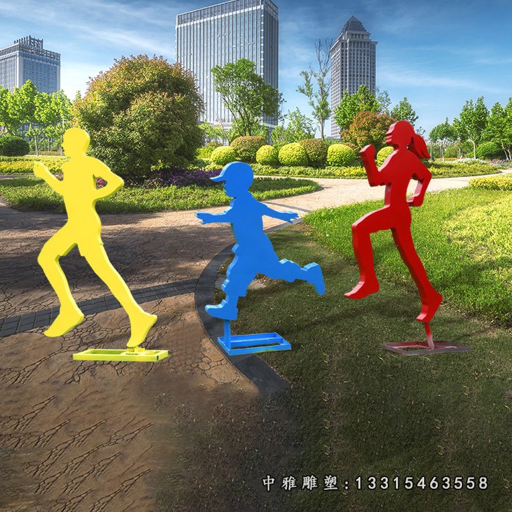 不锈钢跑步人物雕塑 (7)