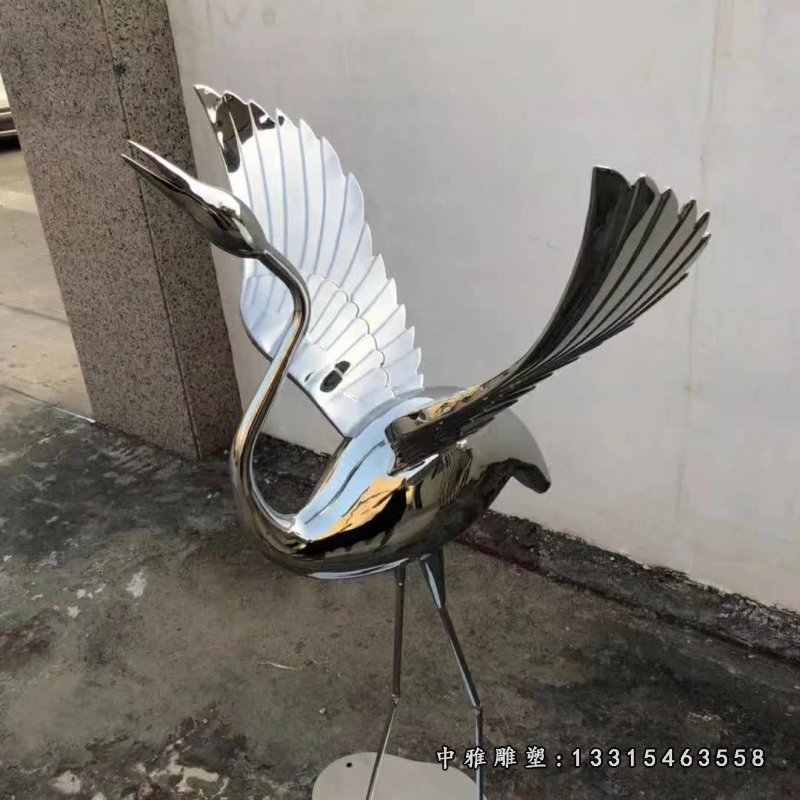 不锈钢仙鹤雕塑 (1)