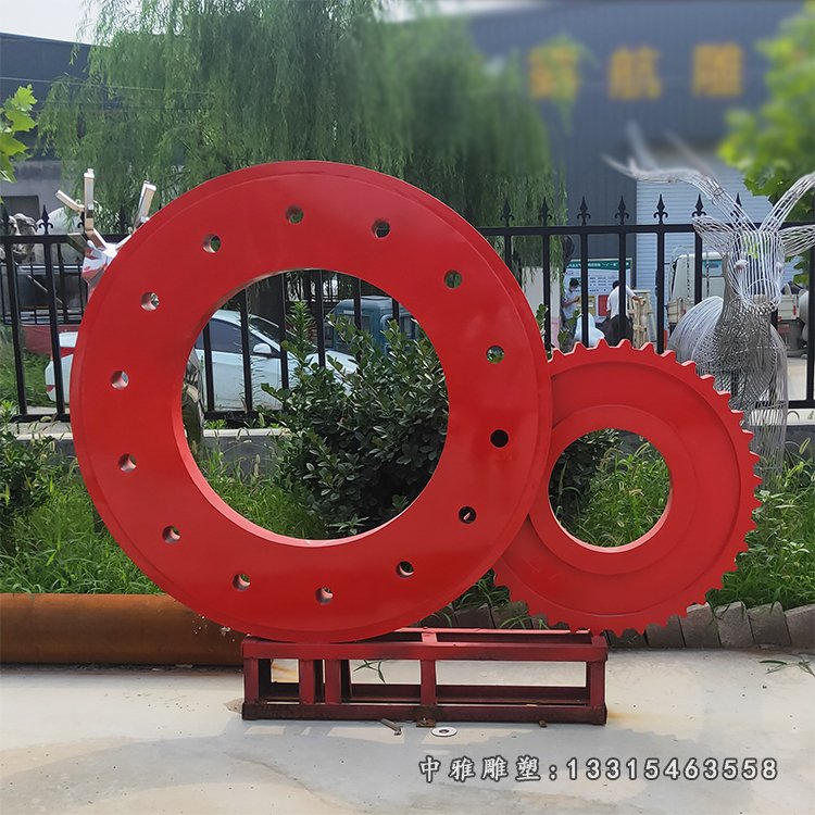 企业不锈钢大小齿轮雕塑 (4)