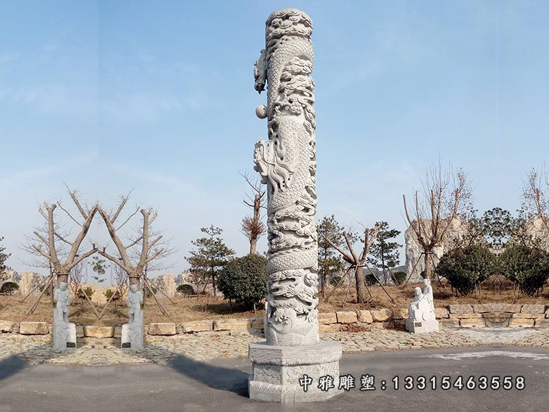 大理石景区龙柱雕塑