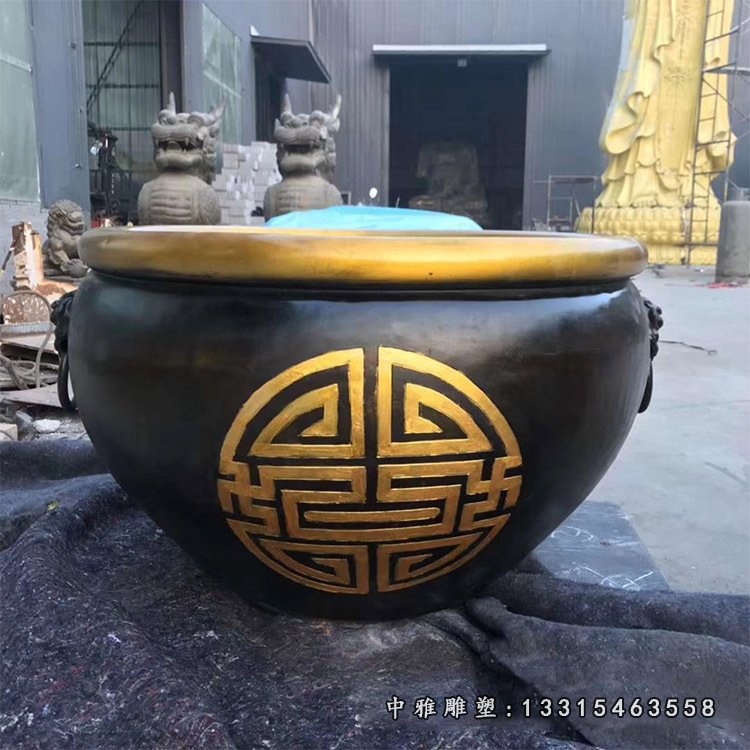 铜雕别墅水缸景观摆件 (3)