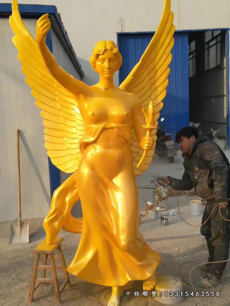 漆金西方天使铜雕 (2)