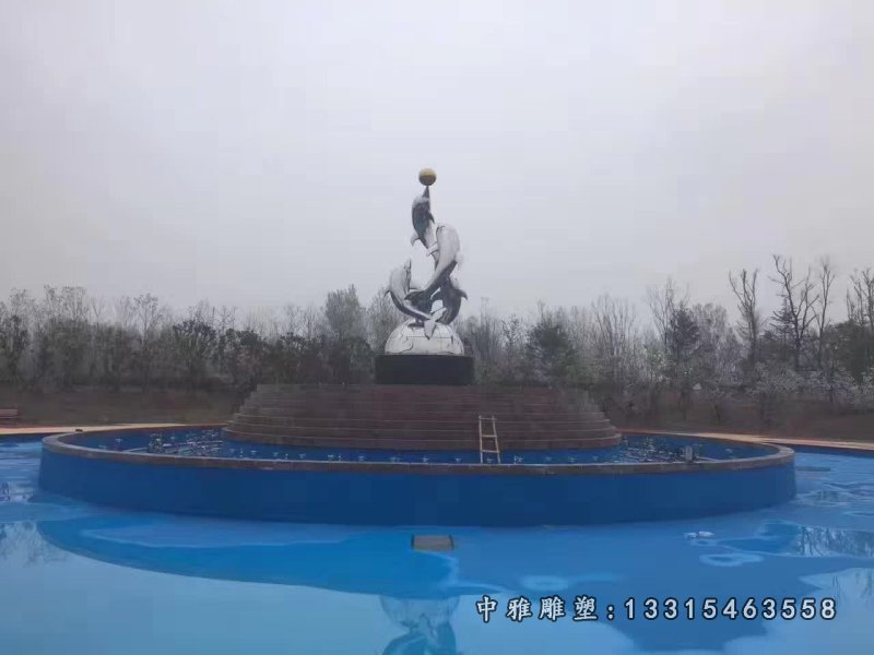大型别墅海豚装饰雕塑