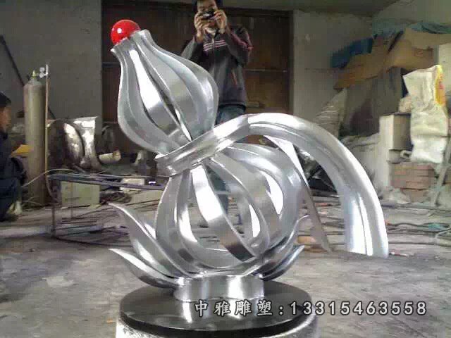 不锈钢葫芦雕塑，抽象葫芦雕塑
