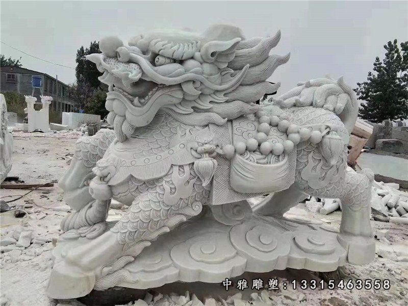 大理石镇宅麒麟雕塑